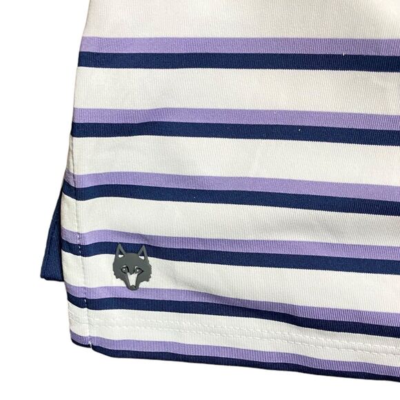 Greyson Shirt Mens XL Purple Stripe Polo Golf Stretch Preppy Wolf Button Classic - Picture 4 of 9